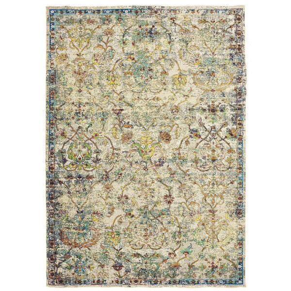 Homeroots 4 x 6 ft. Beige Abstract Garden Area Rug 395699 - main